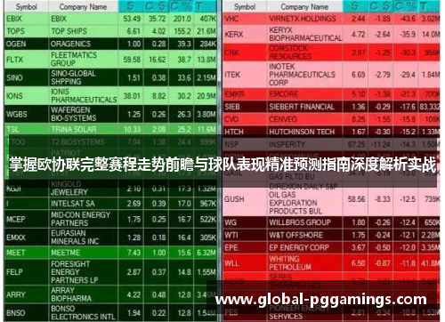 掌握欧协联完整赛程走势前瞻与球队表现精准预测指南深度解析实战